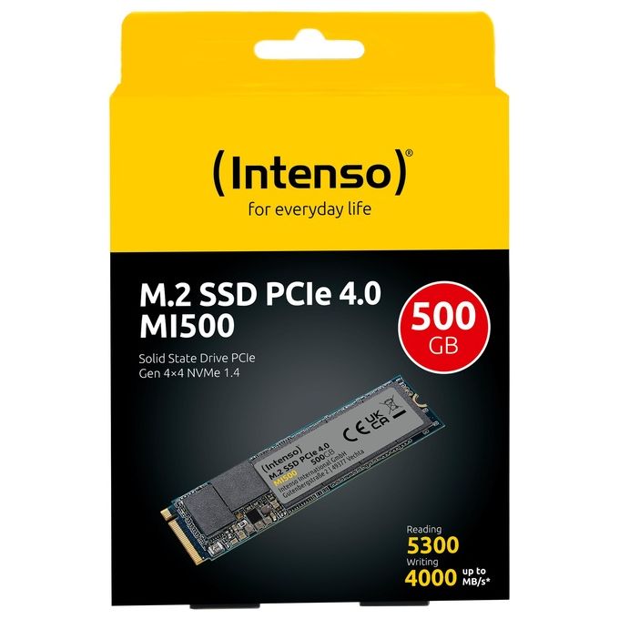 Intenso 3836450 500Gb Ssd Interno NVMe-PCIe M.2 PCIe NVMe 4.0 x4