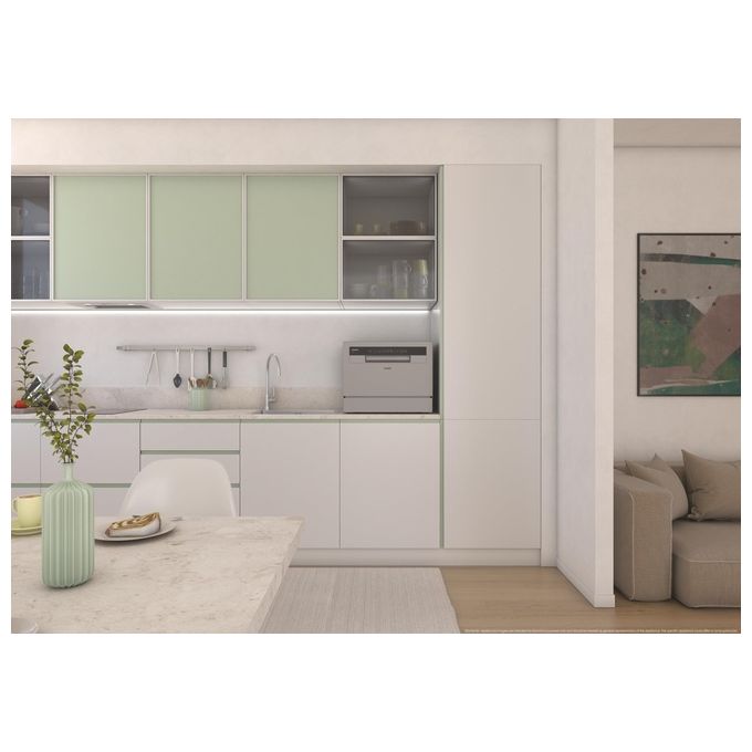 Candy RapidÓ CP 6E51LS Lavastoviglie Libera installazione 6 coperti Classe E Silver