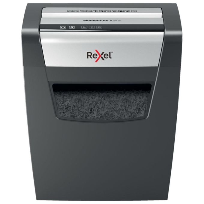 Rexel Momentum x312 Distruggi Documenti Particle-Cut Shredding Nero-Grigio