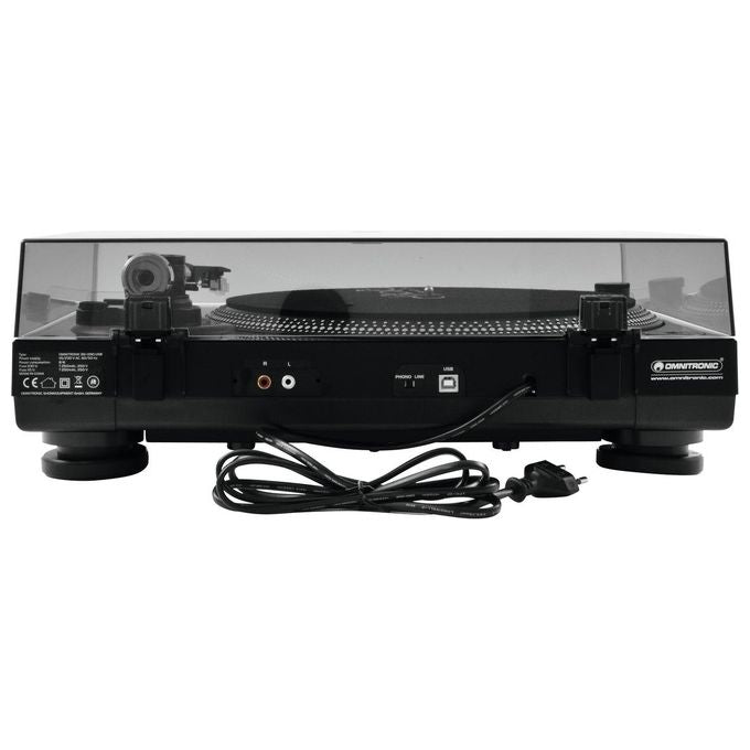 Omnitronic Bd-1390 Piatto per Dj con Trasmissione a Cinghia Nero