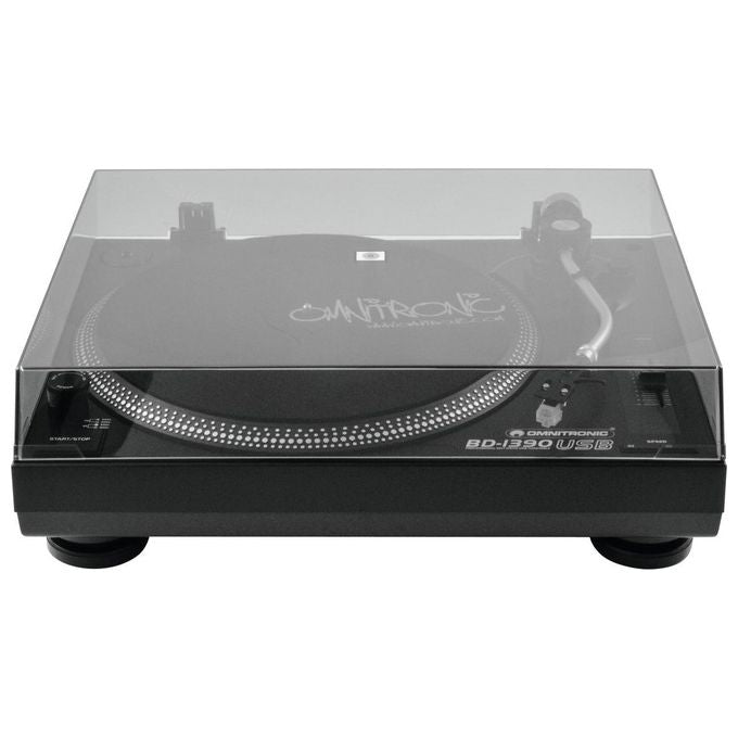 Omnitronic Bd-1390 Piatto per Dj con Trasmissione a Cinghia Nero