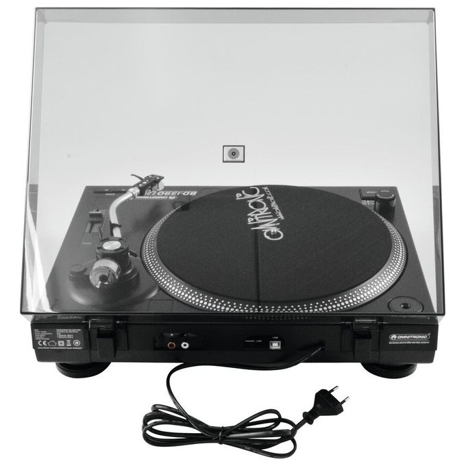 Omnitronic Bd-1390 Piatto per Dj con Trasmissione a Cinghia Nero