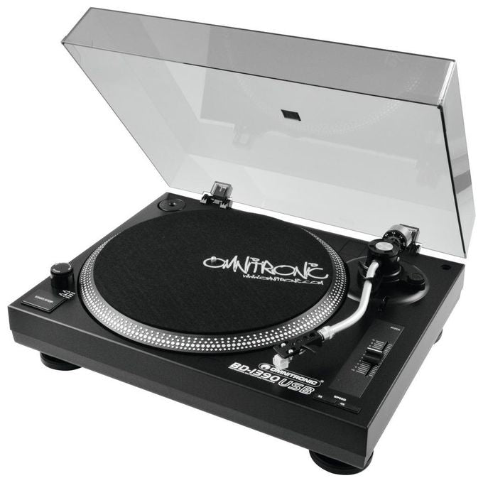 Omnitronic Bd-1390 Piatto per Dj con Trasmissione a Cinghia Nero