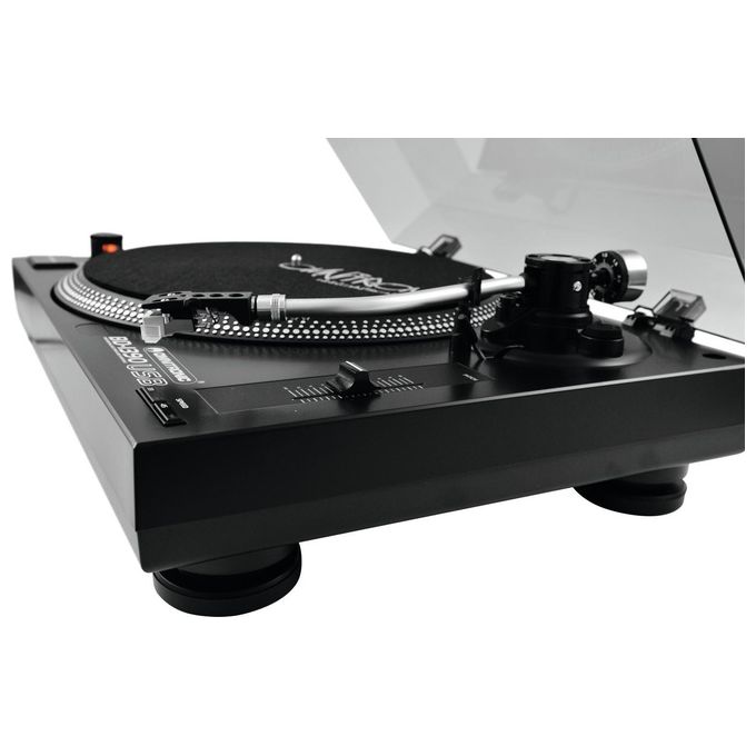 Omnitronic Bd-1390 Piatto per Dj con Trasmissione a Cinghia Nero