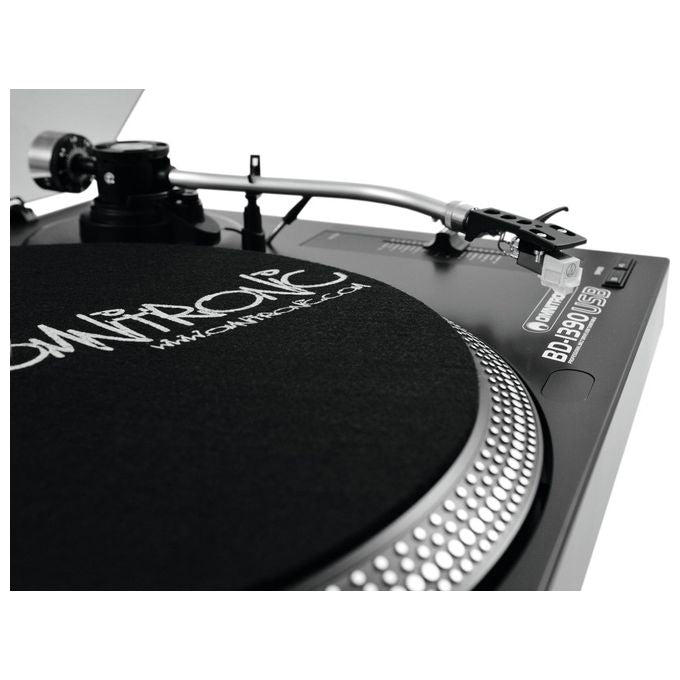 Omnitronic Bd-1390 Piatto per Dj con Trasmissione a Cinghia Nero