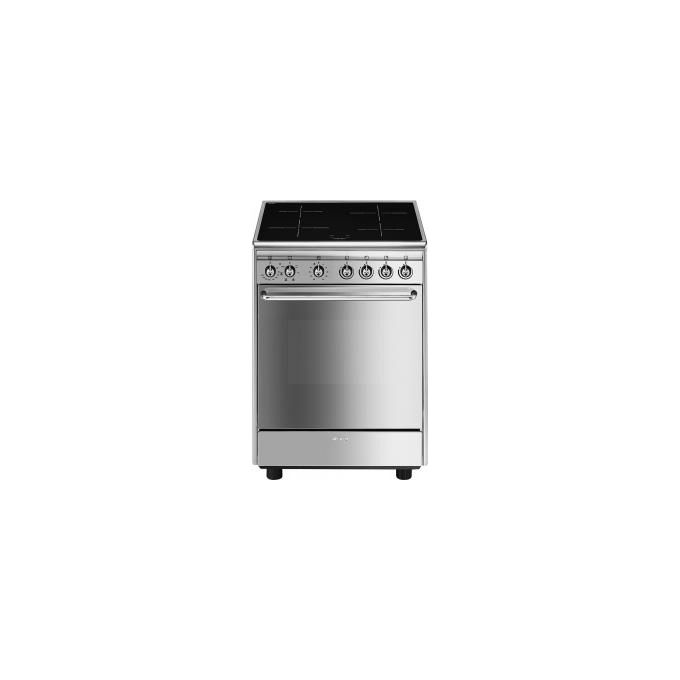 Smeg CX60ISV9 Cucina con Piano a Induzione e Forno Elettrico Ventilato Multifunzione Estetica Mista 4 Zone Classe energetica A Vapor Clean 60x60 cm Acciaio Inox