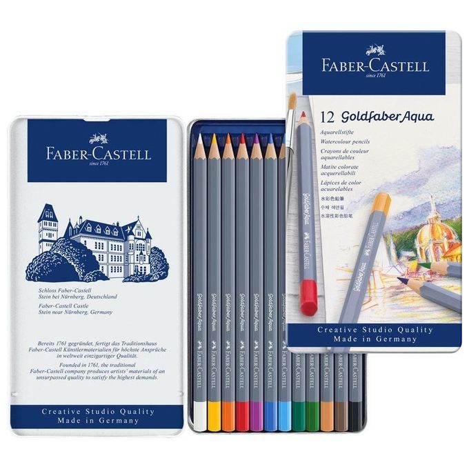Faber Castell Confezione 12 Matite Aqua Colori Assortiti