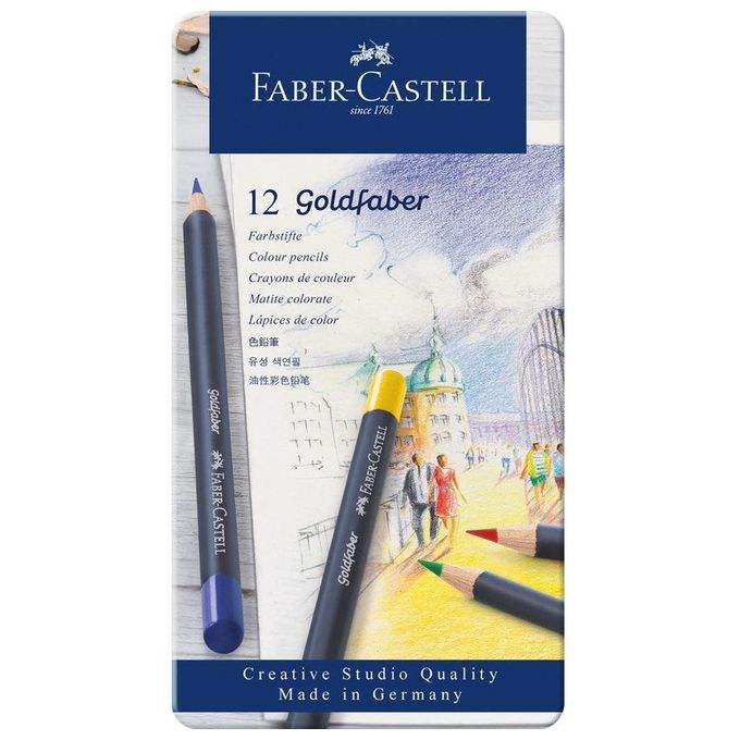 Faber Castell Confezione 12 Matite Colorate Permanenti Metal