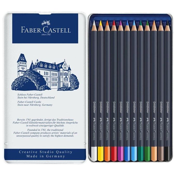 Faber Castell Confezione 12 Matite Colorate Permanenti Metal
