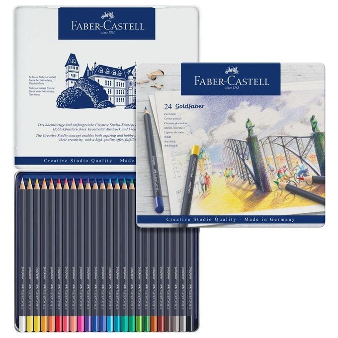 Faber Castell Confezione 24 Matite Colorare Permanente Metal