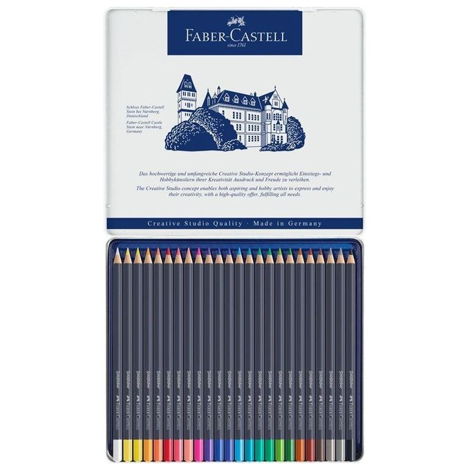 Faber Castell Confezione 24 Matite Colorare Permanente Metal
