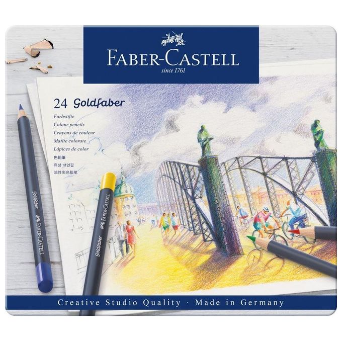 Faber Castell Confezione 24 Matite Colorare Permanente Metal