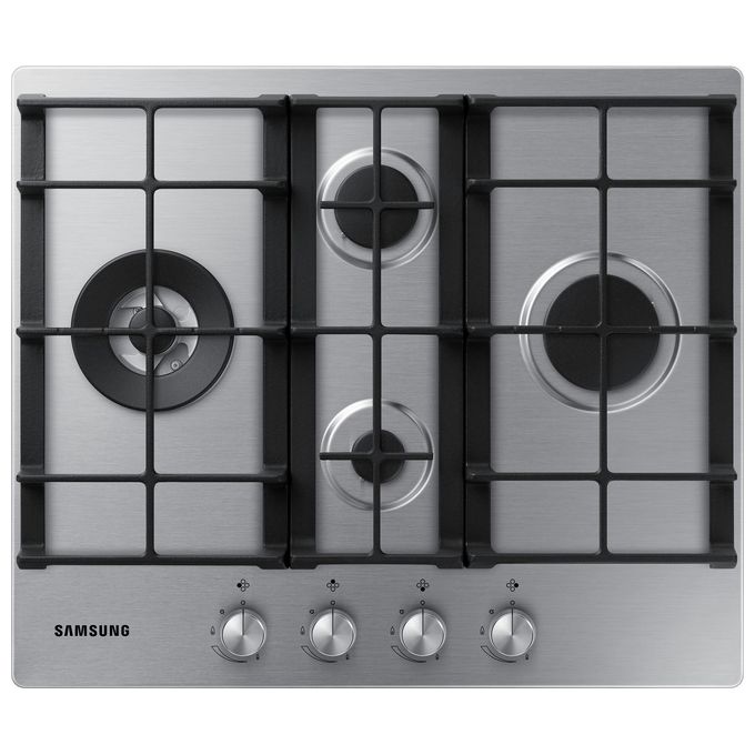 Samsung NA64H3031BS Piano Cottura a Gas 4 Zone Griglia in Ghisa 60 cm Acciaio Inox