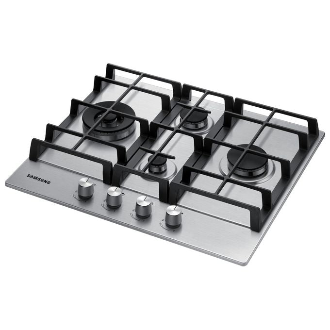 Samsung NA64H3031BS Piano Cottura a Gas 4 Zone Griglia in Ghisa 60 cm Acciaio Inox