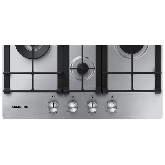 Samsung NA64H3031BS Piano Cottura a Gas 4 Zone Griglia in Ghisa 60 cm Acciaio Inox