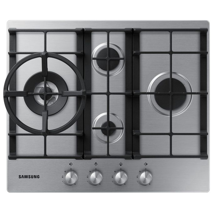 Samsung NA64H3031BS Piano Cottura a Gas 4 Zone Griglia in Ghisa 60 cm Acciaio Inox