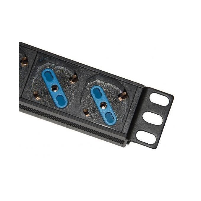 Link multipresa da rack 19'' 9 prese universali con interruttore spina italiana 16a