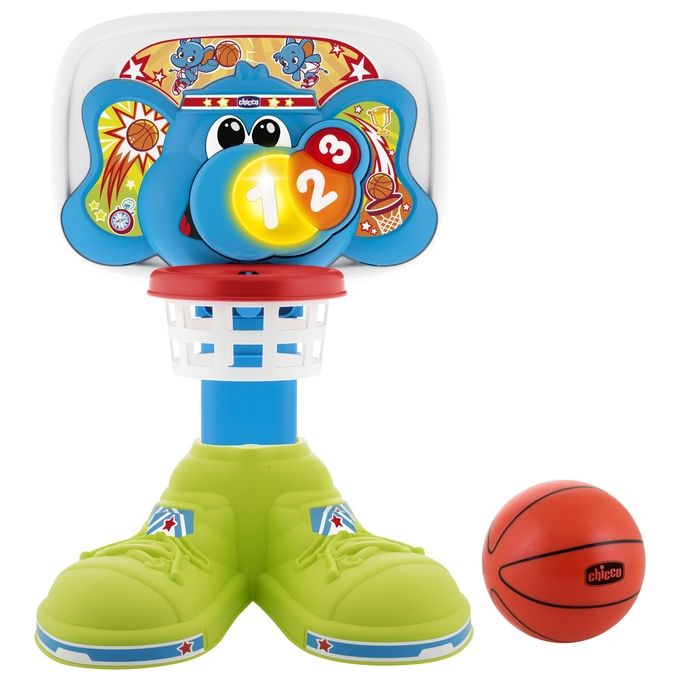 Chicco 09343 FitandFun Basket League Canestro Elettronico Interattivo 2 Modalita' di Gioco Altezza Regolabile 58 cm colore Multicolore