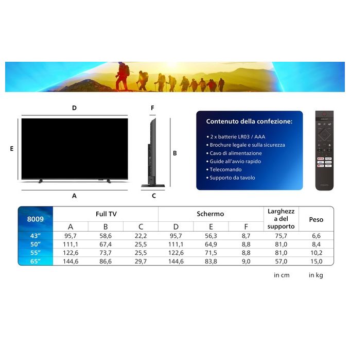 Philips 65PUS8009 65'' 4K Ultra HD Smart TV Wi-Fi Nero