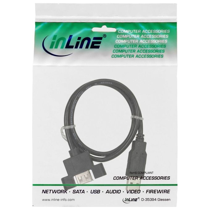 InLine Cavo USB da PannelloUSB 2.0 Type A Maschio a USB 2.0 Type A Femmina 0.6mt con Viti
