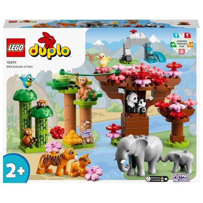 LEGO Duplo Animali dell'Asia Giochi Educativi per Bambini con 11 Figure di Animali e Mattoncino con Suoni Realistici