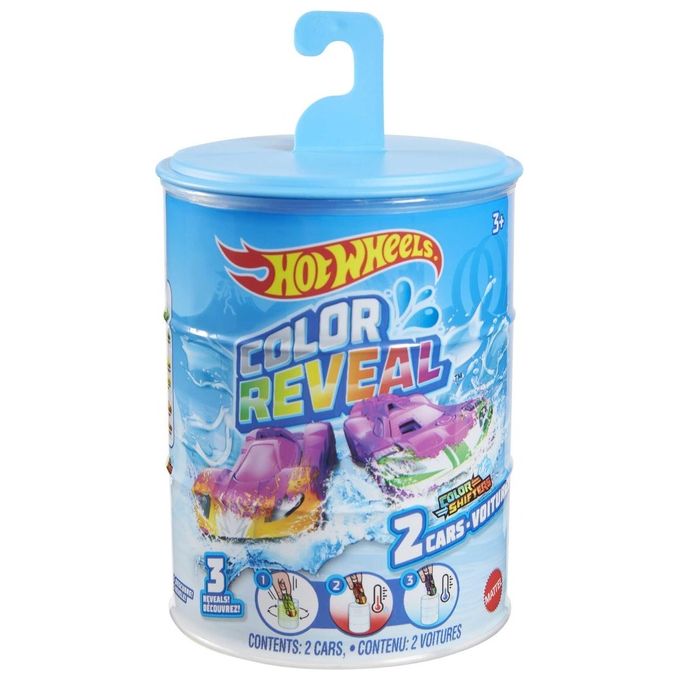 Hot Wheels GYP13 Color Reveal Confezione 2 Veicoli da Corsa Scala 1:64 colori Assortiti