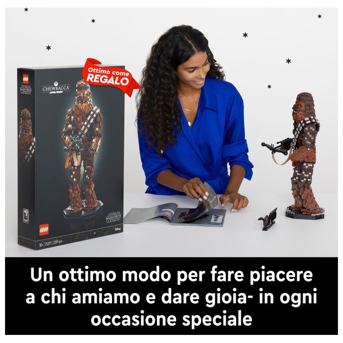 LEGO Star Wars 75371 Chewbacca, Kit Modellismo per Adulti da Collezione 40° Anniversario Il Ritorno dello Jedi, Idea Regalo