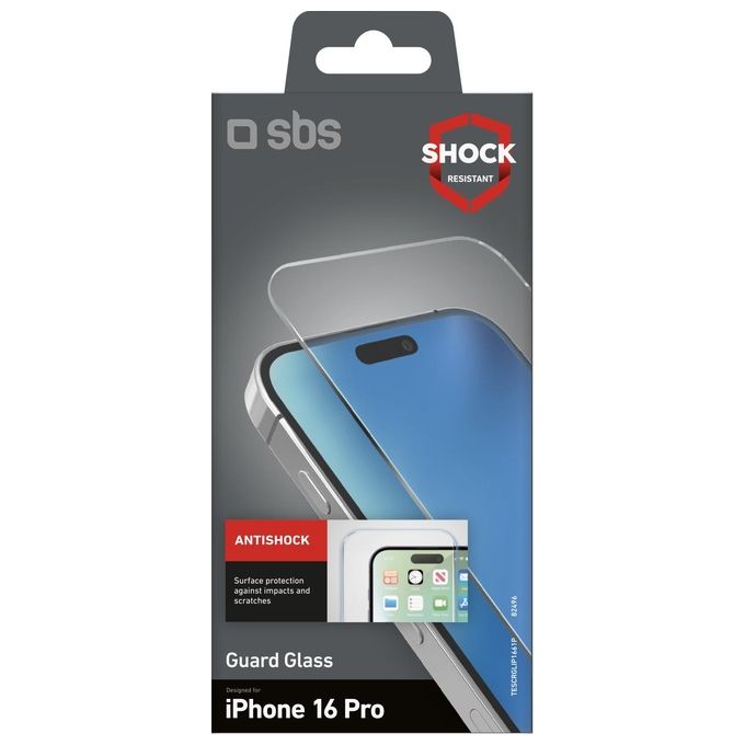 Sbs Pellicola Protettiva Glass Screen Protector per iPhone 16 Pro