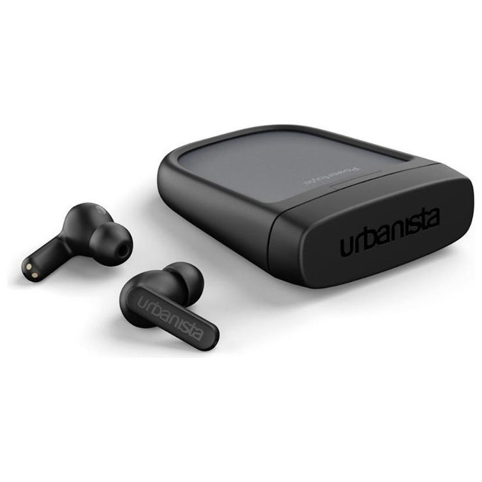 Urbanista Phoenix Auricolari Wireless ad Energia Solare Cancellazione Ibridi Attiva del Rumore Riproduzione Infinito Bluetooth Multipoint Custodia di Ricarica Wireless Autocaricante Nero Notte