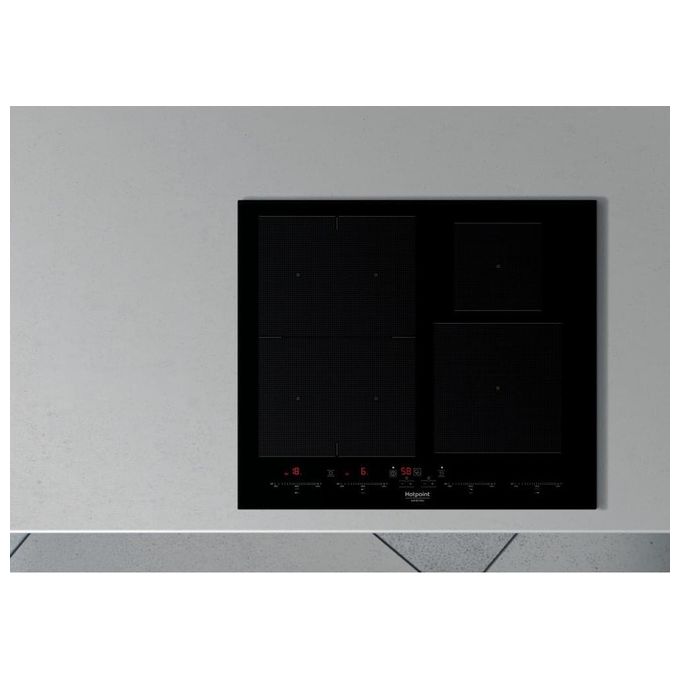 Hotpoint ACOH 654 MF-NE Piano Cottura a Induzione 4 Zone 6 Piastre Touch control 18 Livelli di potenza + Booster Tecnologia Advanced Sensor Flexi Zone Adattatore di Potenza 65 cm Nero