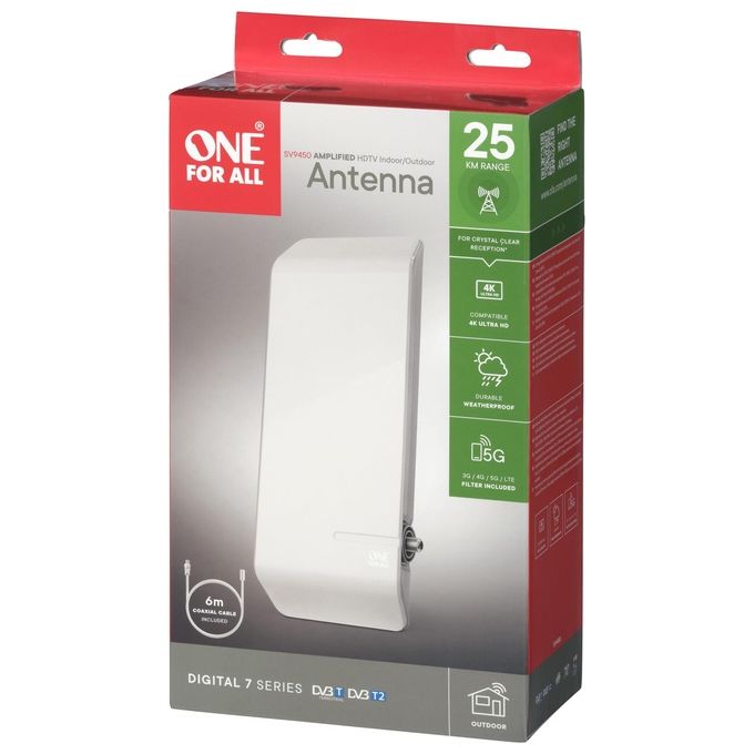 One For All Sv9450 5g Antenna Tv 44db Esterna Filtro Lte 5G