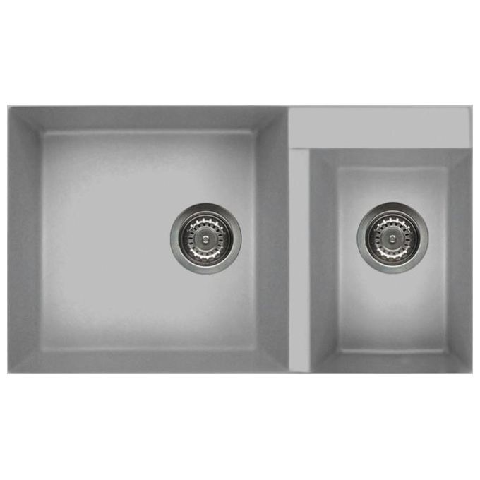 Elleci LMQ44079 Quadra 440 Lavello Metaltek 2 Vasche 48 cm Alluminio