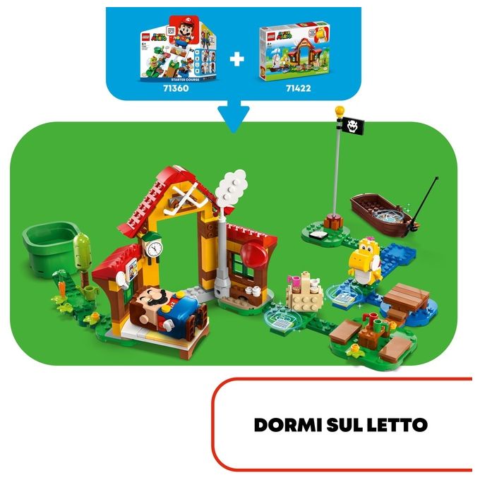 LEGO Super Mario 71422 – Picnic a Casa di Mario, Set di Espansione 259 Pezzi con Personaggi di Mario, Yoshi e Goomba, Eta' 6+