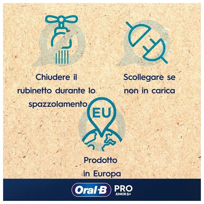Braun Oral-B Spazzolino Elettrico Pro Junior 1 Spazzolino di Frozen 2 Testine da 6 Anni in Su