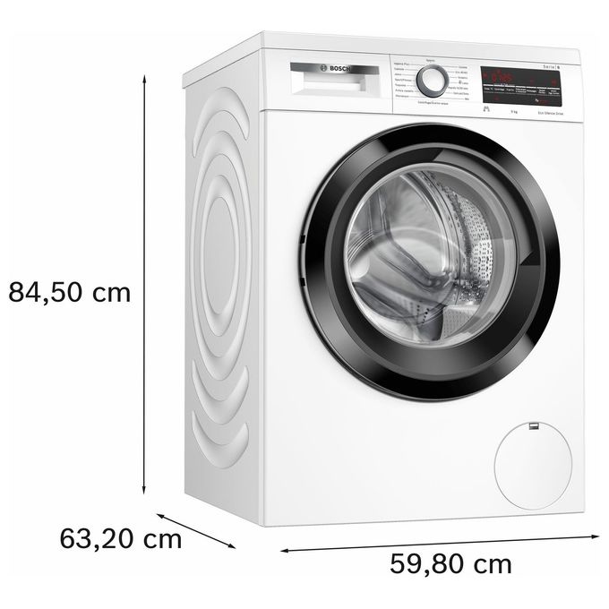 Bosch WUU28T29II Serie 6 Lavatrice Frontale 9 Kg 1400 rpm Classe A ActiveWater Plus EcoSilence Drive (85x60x60 cm) colore Bianco