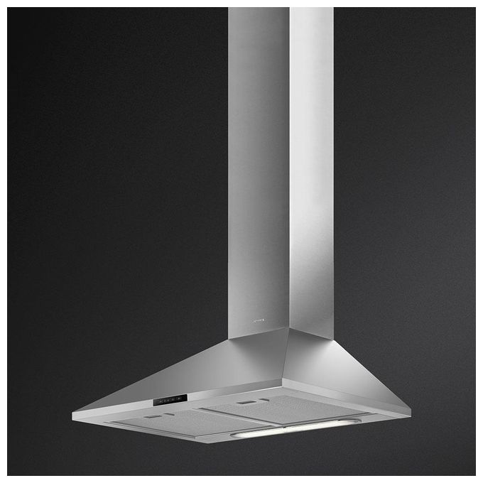 Smeg KDE600EX Cappa a Parete Aspirante Estetica Universale Classe energetica D 3 Velocita' Illuminazione LED 60 cm Acciaio Inox