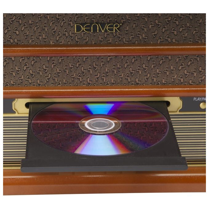 Denver MRD-51 Giradischi Radio Digitale DAB Retro' Marrone