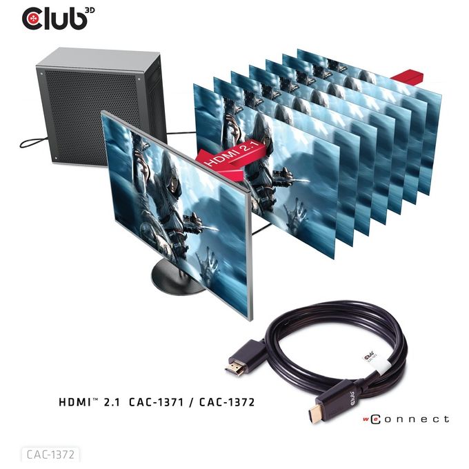Club3d CAC-1372 Cavo Hdmi ad Alta Velocita' 10K 120Hz 2mt Nero