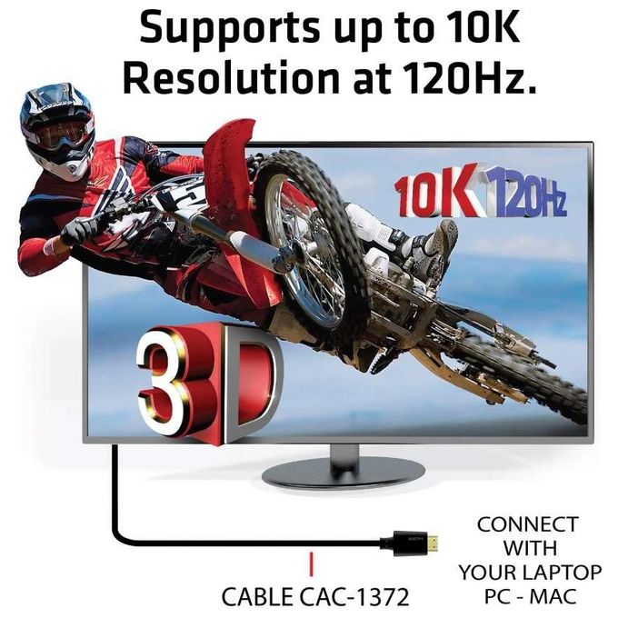 Club3d CAC-1372 Cavo Hdmi ad Alta Velocita' 10K 120Hz 2mt Nero