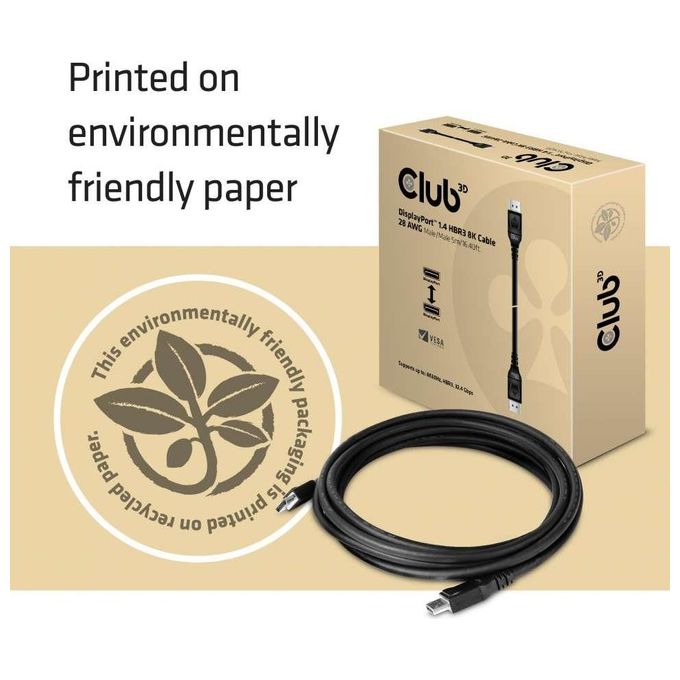 Club3d CAC-1061 Cavo DisplayPort 1.4 HBR3 8K M-M 5mt