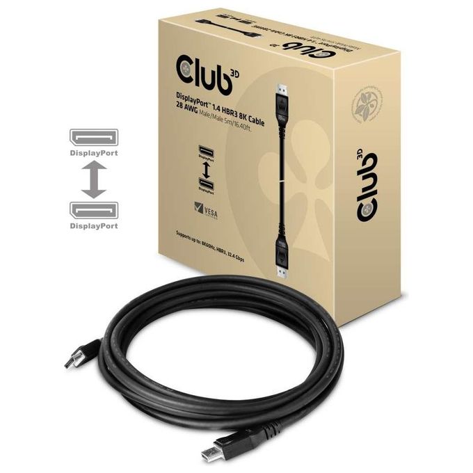 Club3d CAC-1061 Cavo DisplayPort 1.4 HBR3 8K M-M 5mt