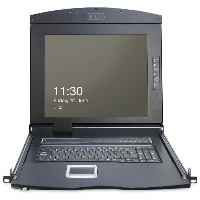 DIGITUS console tft 17 per rack 19 con switch kvm 16 porte tastiera italiana