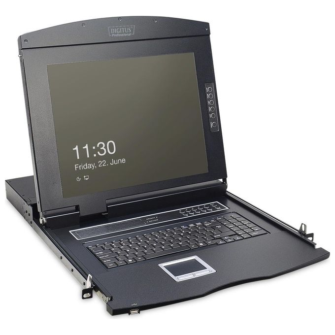 DIGITUS console tft 17 per rack 19 con switch kvm 16 porte tastiera italiana