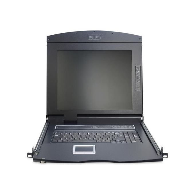 Digitus console 17 per rack 19 con switch kvm 8 porte tastiera italiana