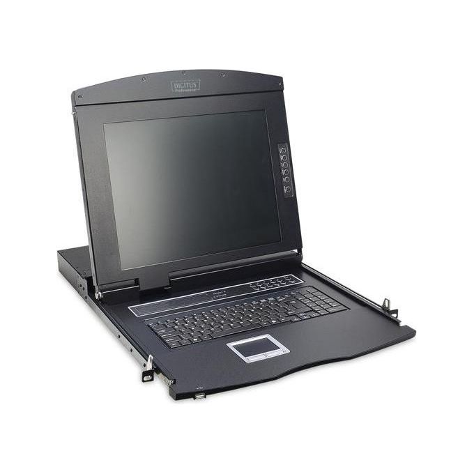 Digitus console 17 per rack 19 con switch kvm 8 porte tastiera italiana