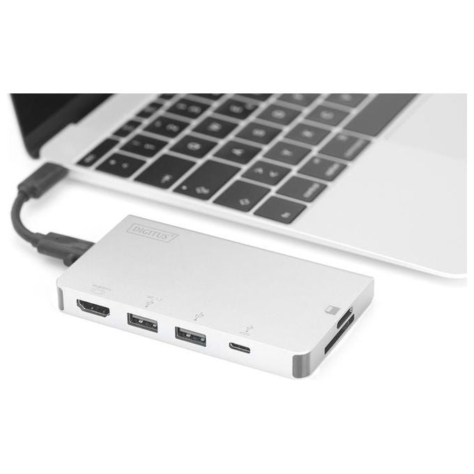Digitus Docking Station Usb Tipo C con 6 Porte Usb Hdmi Tipo C Lettore Card