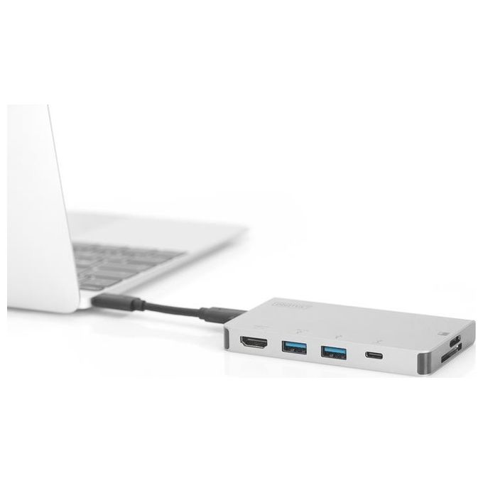 Digitus Docking Station Usb Tipo C con 6 Porte Usb Hdmi Tipo C Lettore Card