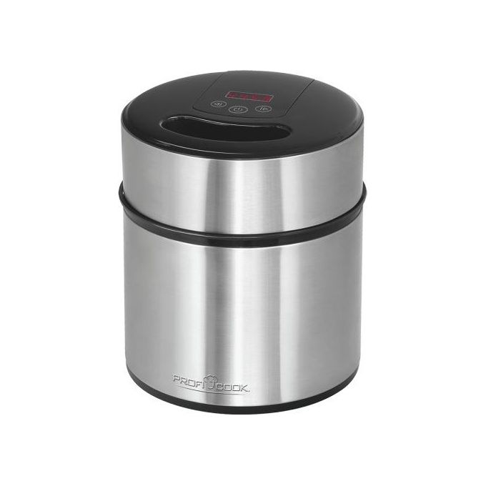 Proficook 501140 Macchina per Gelato 1,8 Litri Nero-Acciaio Inossidabile 12W