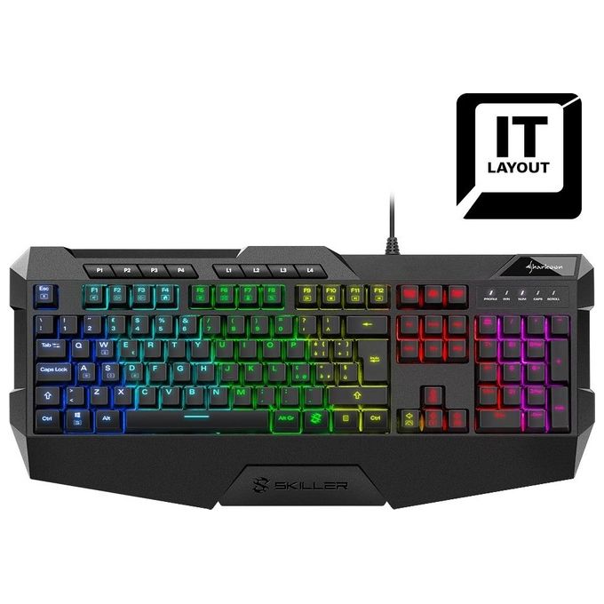 Sharkoon Skiller SGK4 Tastiera Gaming Usb Led Rgb 6 Zone