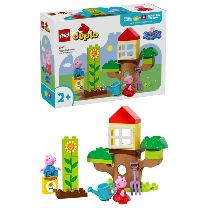 LEGO DUPLO Il Giardino e la Casa sull'Albero di Peppa Pig Giochi Educativi per Bambine e Bambini da 2 Anni Playset Creativo con Personaggi e Accessori Giocattolo Idea Regalo di Compleanno 10431